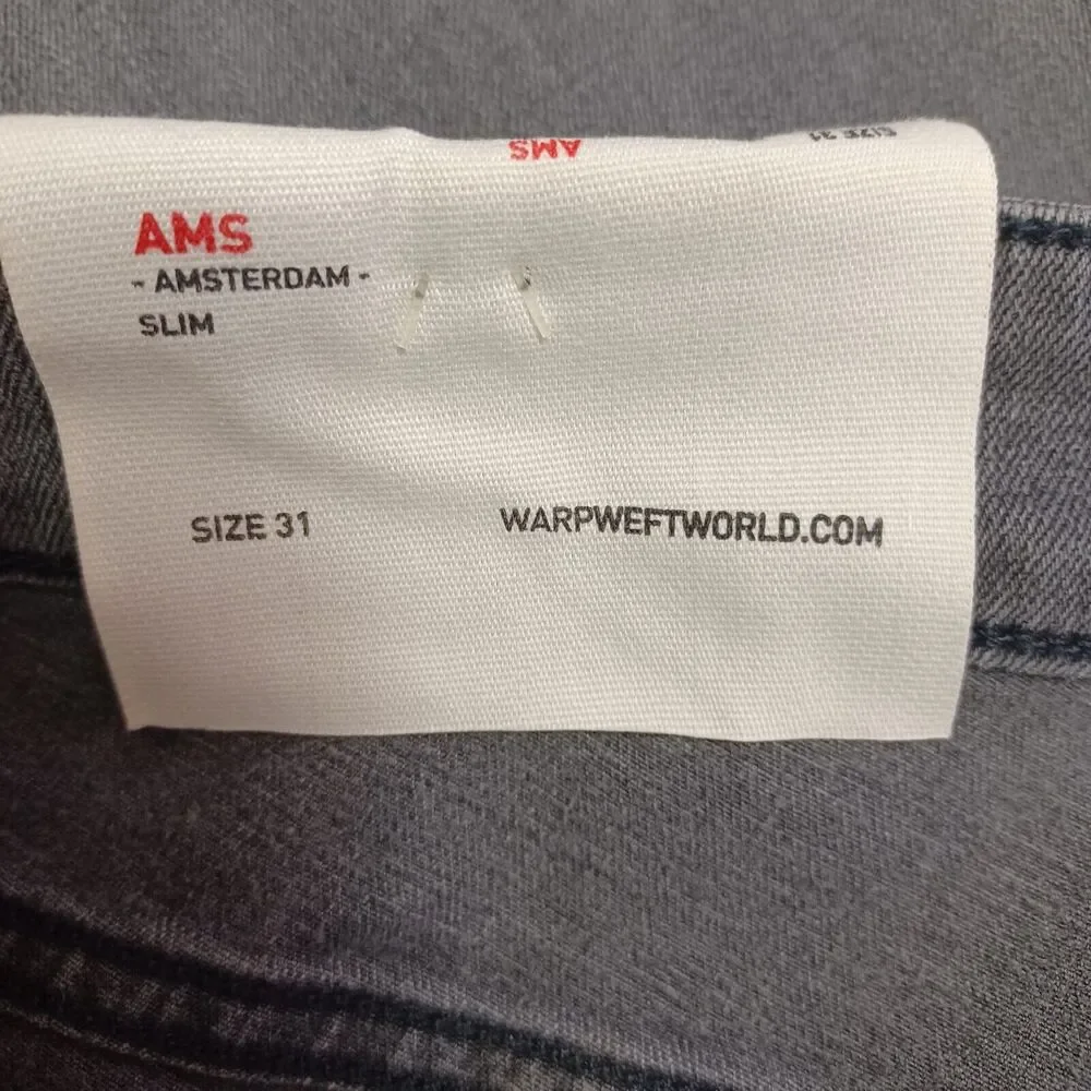 Warp + Weft AMS Amsterdam Slim Fit Men's Stretch Jeans Size 31x28